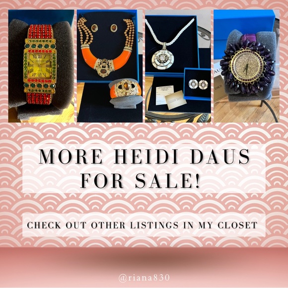 Heidi Daus Crystal Blue Beaded Fringe Watch Bracelet Limited Edition Collection - Picture 6 of 6